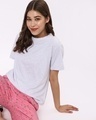 Shop Women's Grey Relaxed Fit Lounge T-shirt-Front