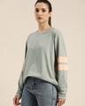 Shop Women's Grey Solid Oversized T-shirt-Front