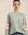 Shop Women's Grey Solid Oversized T-shirt-Design