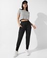 Shop Women's Grey Striped Crop Top-Design