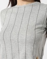 Shop Women's Grey Striped Crop Top-Full