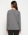 Shop Women's Grey Striped T-shirt-Full