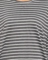 Shop Women's Grey Striped T-shirt