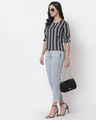 Shop Women's Grey Striped Top-Full