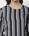 Shop Women's Grey Striped Top