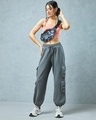 Shop Women's Grey Super Loose Fit Cargo Joggers