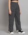 Shop Women's Grey Tapered Fit Cargo Pants-Design