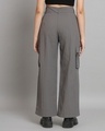 Shop Women's Grey Tapered Fit Cargo Pants-Full