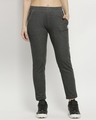 Shop Women's Grey Cotton Track Pants-Front