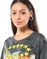 Shop Women's Grey Trouble Maker Graphic Printed Oversized Short Top