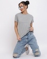 Shop Women's Grey Typography T-shirt