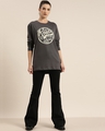 Shop Women's Grey Typography Oversized T-shirt