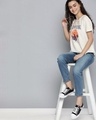 Shop Women's Grey Typography T-shirt