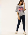 Shop Women's Grey Typography T-shirt