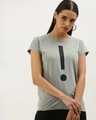 Shop Women's Grey Typography T-shirt-Front