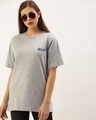 Shop Women's Grey Typography T-shirt-Front