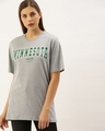 Shop Women's Grey Typography T-shirt-Front