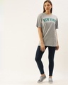 Shop Women's Grey Typography T-shirt