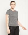 Shop Women's Grey Unstoppable Typography Activewear T-shirt-Design