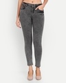 Shop Women's Grey Washed Skinny Fit Jeans-Front