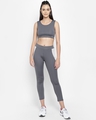 Shop Women's Grey & White Active Color Block Comfort Fit Crop Top