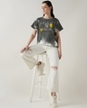 Shop Women's Grey & White Future Is Yours Graphic Printed Boyfriend T-shirt-Full
