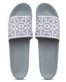 Shop Women's Grey & White Printed Lightweight Sliders-Full