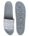 Shop Women's Grey & White Printed Lightweight Sliders