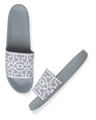 Shop Women's Grey & White Printed Lightweight Sliders