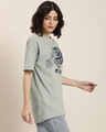 Shop Women's Grey Wings Steel Graphic Printed Oversized T-shirt-Front