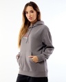 Shop Women's  Grey Worry Ready Graphic Printed Oversized Hoodies-Full