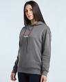 Shop Women's  Grey Worry Ready Graphic Printed Oversized Hoodies-Full