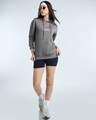 Shop Women's  Grey Worry Ready Graphic Printed Oversized Hoodies