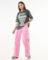 Shop Women's Grey Zero Typography Oversized T-shirt