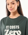 Shop Women's Grey Zero Typography Oversized T-shirt