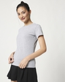 Shop Women's Half Sleeve Grey Melange T-Shirt-Design