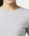Shop Women's Half Sleeve Grey Melange T-Shirt