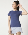 Shop Women's Half Sleeve Navy Melange T-Shirt-Design