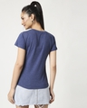 Shop Women's Half Sleeve Navy Melange T-Shirt-Full