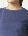 Shop Women's Half Sleeve Navy Melange T-Shirt