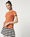 Shop Women's Half Sleeve Orange Melange T-Shirt-Design