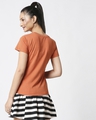 Shop Women's Half Sleeve Orange Melange T-Shirt-Full