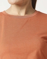 Shop Women's Half Sleeve Orange Melange T-Shirt