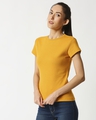 Shop Women's Orange Silm Fit Rib T-shirt-Design