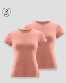 Shop Women's Half Sleeve T-Shirt Combo Pink-Pink-Front