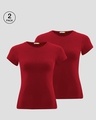Shop Women's Half Sleeve T-Shirt Combo Red-Front