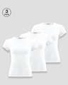 Shop Women's Half Sleeve T-Shirt Combo-White-Front