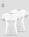 Shop Women's Half Sleeve T-Shirt Combo White-White-Front