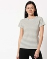 Shop Women's White Striped T-shirt-Design