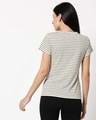 Shop Women's White Striped T-shirt